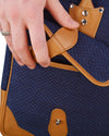 Luxire Portfolio Office Bag in Leather & Sashiko