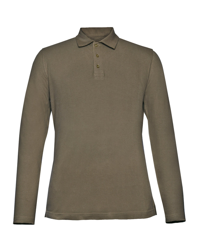 EZS Aria Olive Langarm-Polohemd