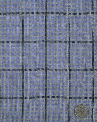 Dugdale Silver & Light Blue Gingham With Navy Overcheck