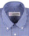 Dark Estate Blue Gingham on White