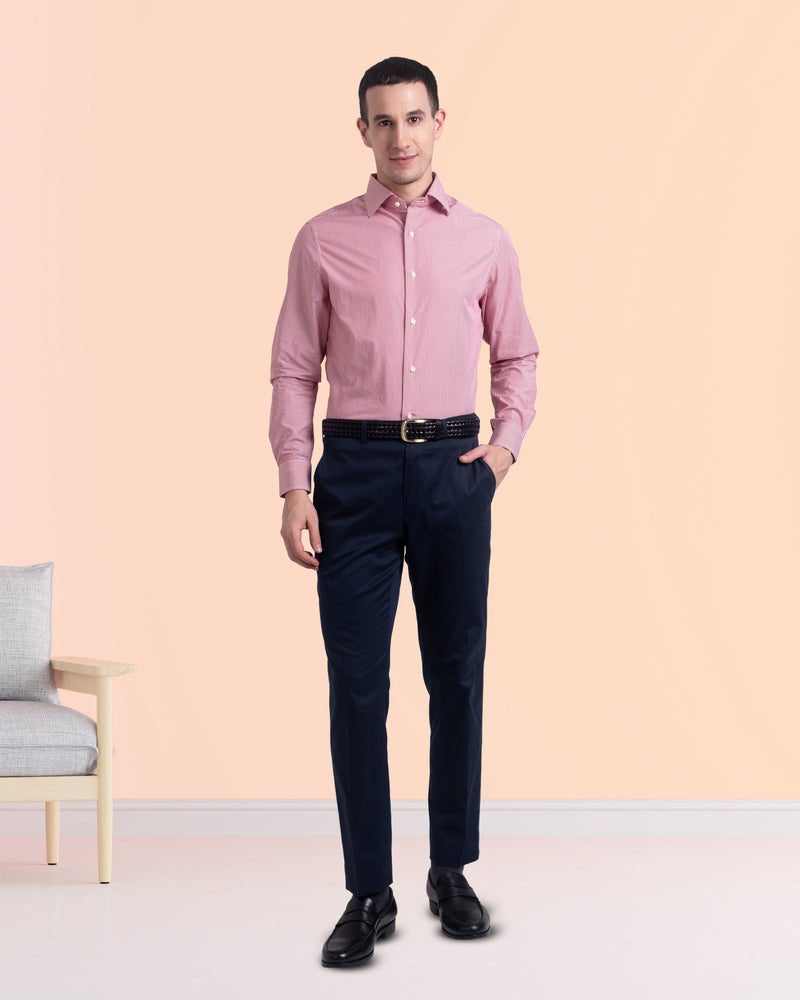 Dunkelmarinefarbene Anzughose aus Twill