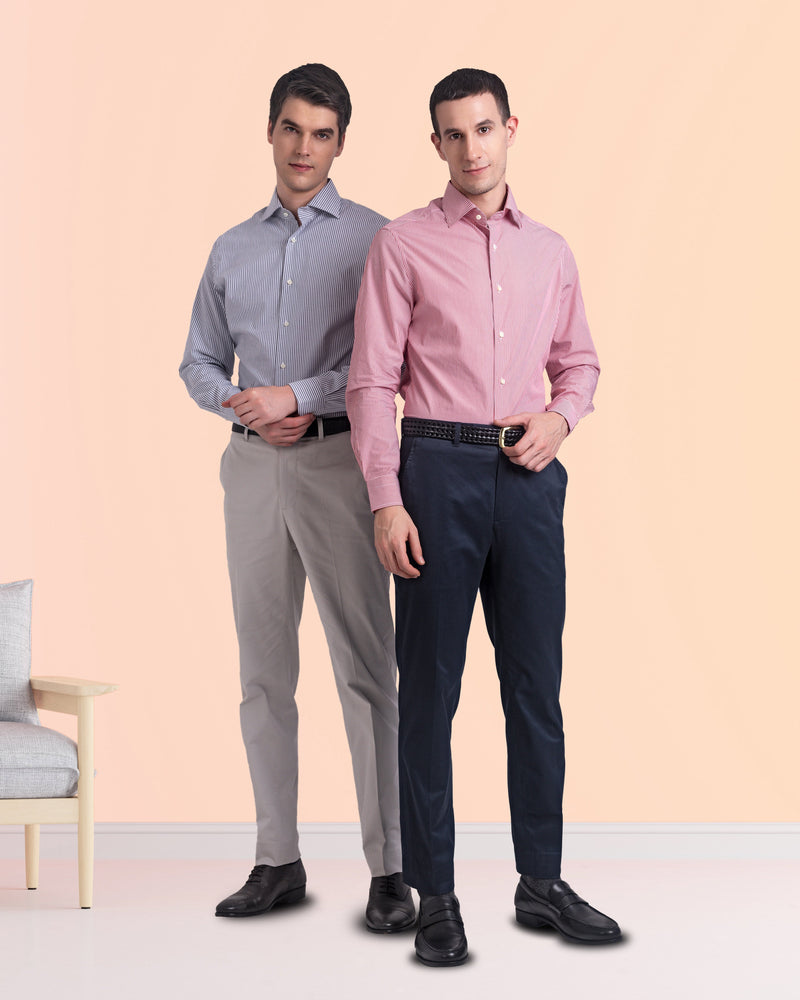 Dunkelmarinefarbene Anzughose aus Twill