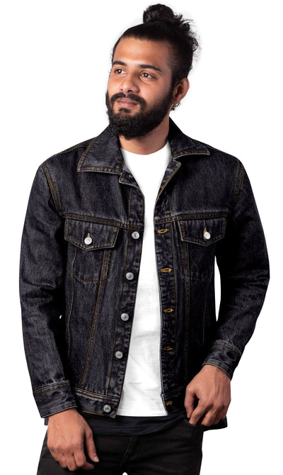 veste en jean noire