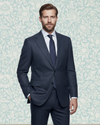 Dugdale Marineblauer Wollflanellanzug