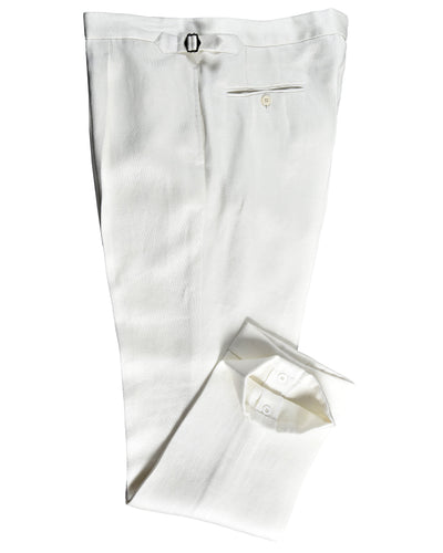 Cream Linen Sateen Pant