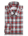 Rot-blaues Tartan-Twill-Hemd