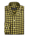 Gelber schwarzer Tattersall-Flanell