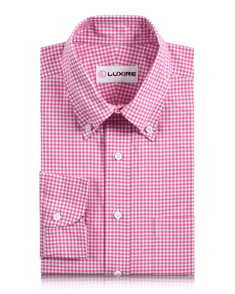 Chemise à carreaux vichy rose et blanc