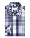 Lila-schwarzes Tattersall Gingham-Hemd