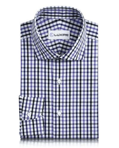 Chemise vichy Tattersall violette et noire