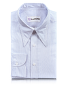 Weißes Bleistift-Streifen-Shirt in Baby-Blau