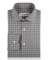 Grau-weißer Tattersall-Flanell