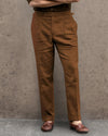Pantalon habillé en lin Fresco Tobacco