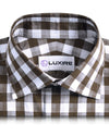 Braun-weiße Makro-Gingham-Karos