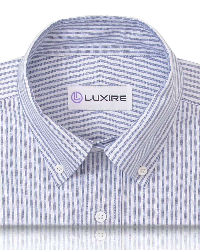 Business-Oxford-Hemd mit blauen Candy-Streifen