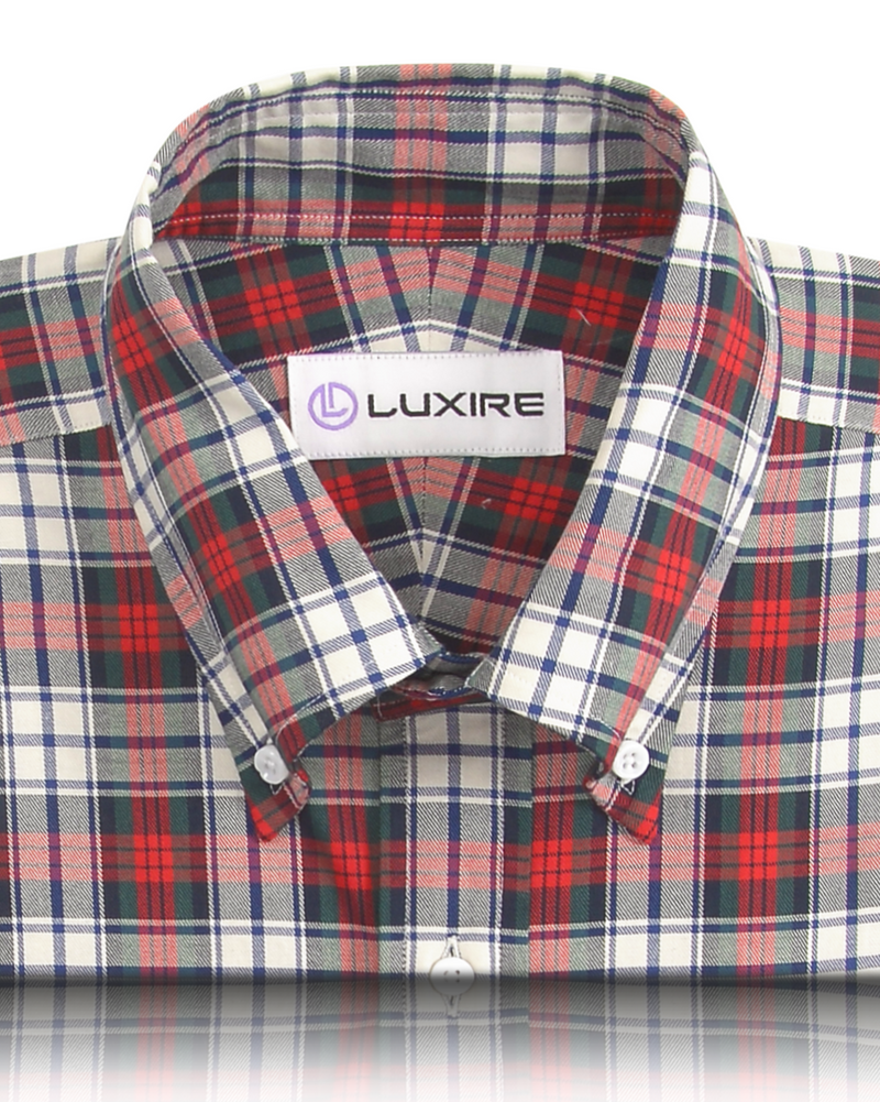 Rot-blaues Tartan-Twill-Hemd