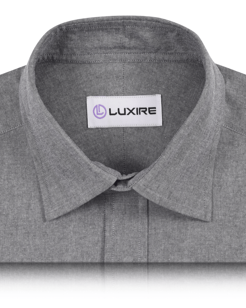 Grau meliertes Chambray-Hemd