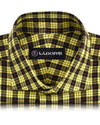 Gelber schwarzer Tattersall-Flanell