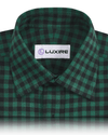 Grün-schwarzes Gingham-Twill-Flanellhemd