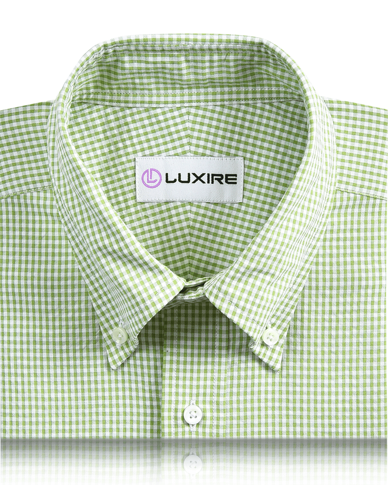 Grüner kleiner Gingham-Seersucker