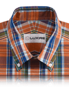 Orange Grün Blau Madras-Karos