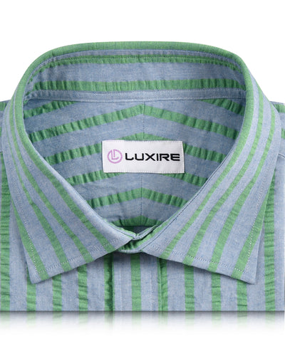 Cotton Blue Green Seersucker