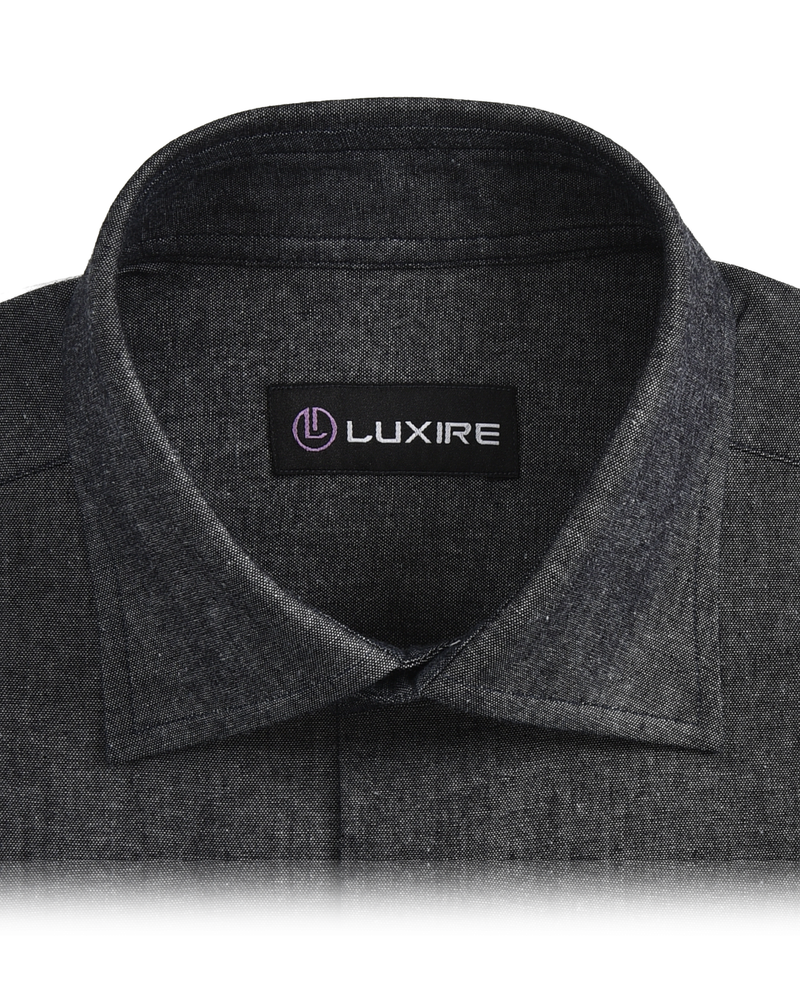 Dunkelgraues Chambray-Hemd