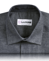 Baumwollleinen: Graublaues Chambray-Hemd