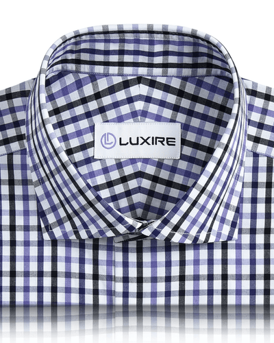 Chemise vichy Tattersall violette et noire
