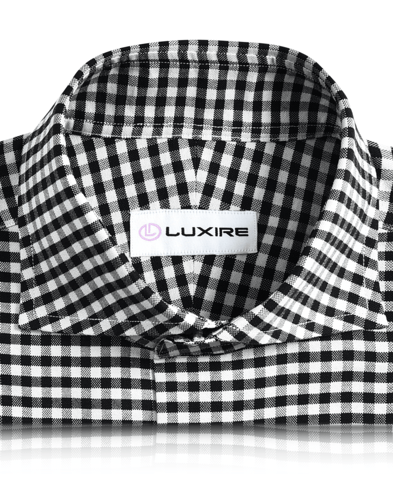 Schwarzes Ecru-Gingham-Hemd