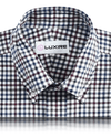 Kastanienbraun mit blaugrünem Tattersall-Karo-Twill-Hemd