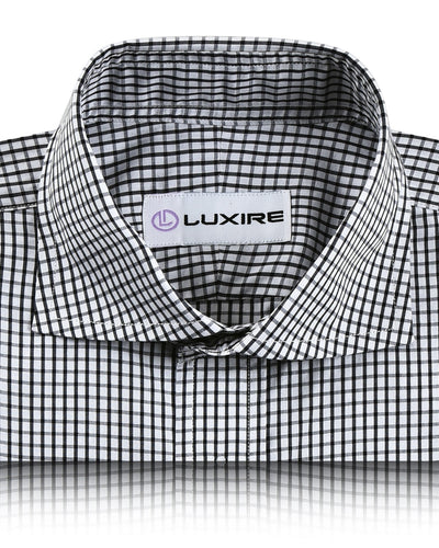 Chemise à carreaux Brembana noirs et blancs