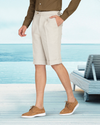 Linen Cotton Canvas: Jute Brown Shorts
