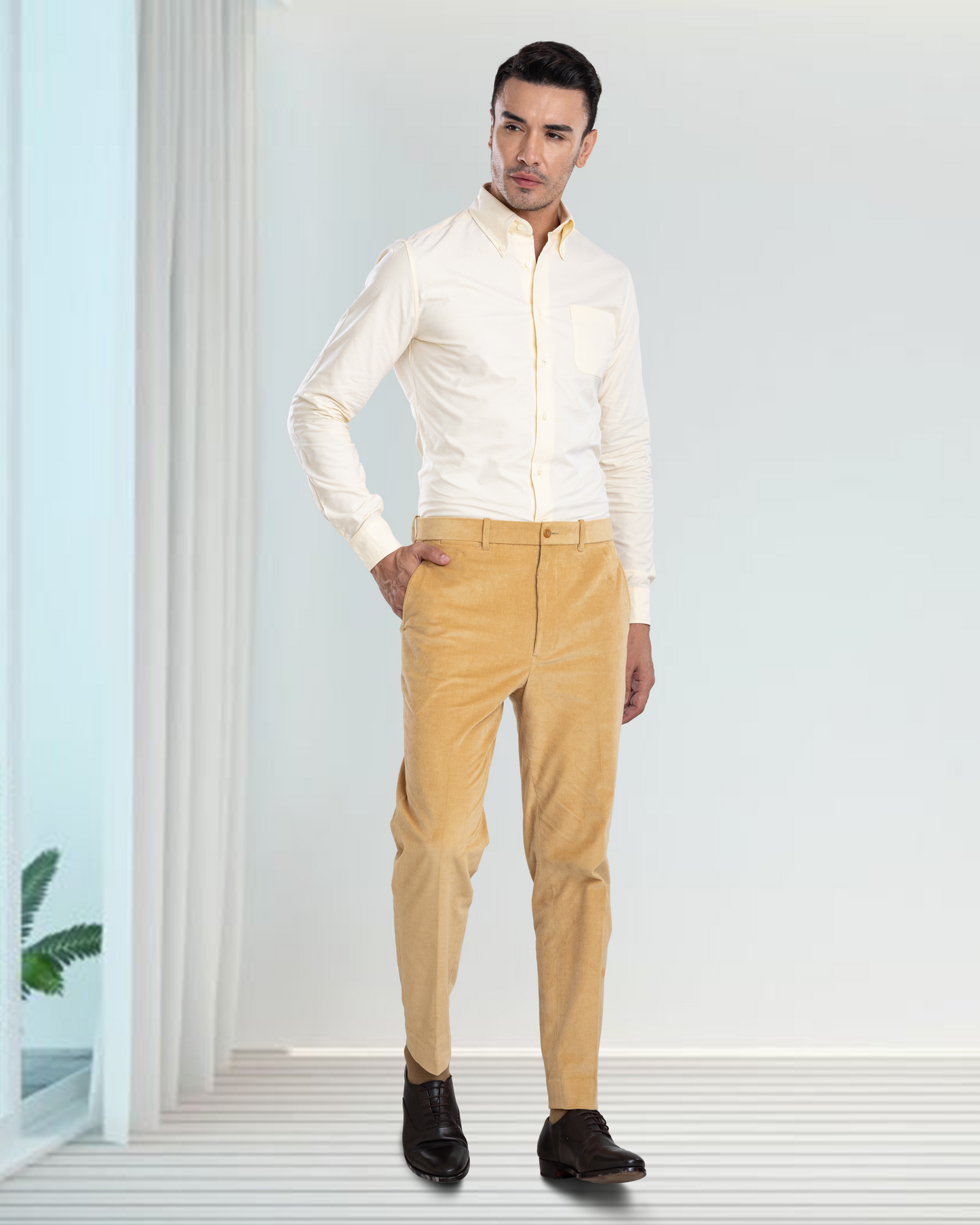 EZS Pale Yellow Oxford Shirt