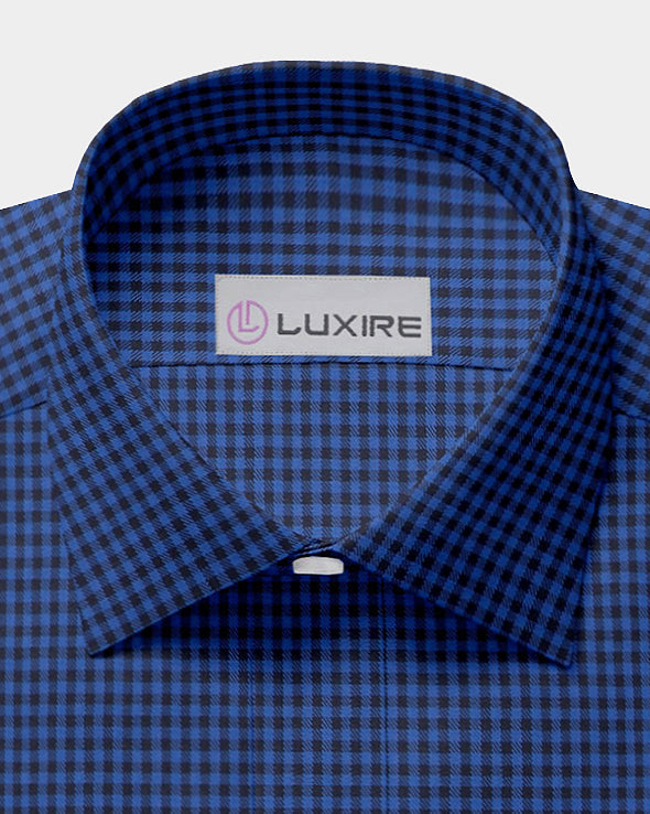 Marineschwarzer kleiner Gingham-Twill