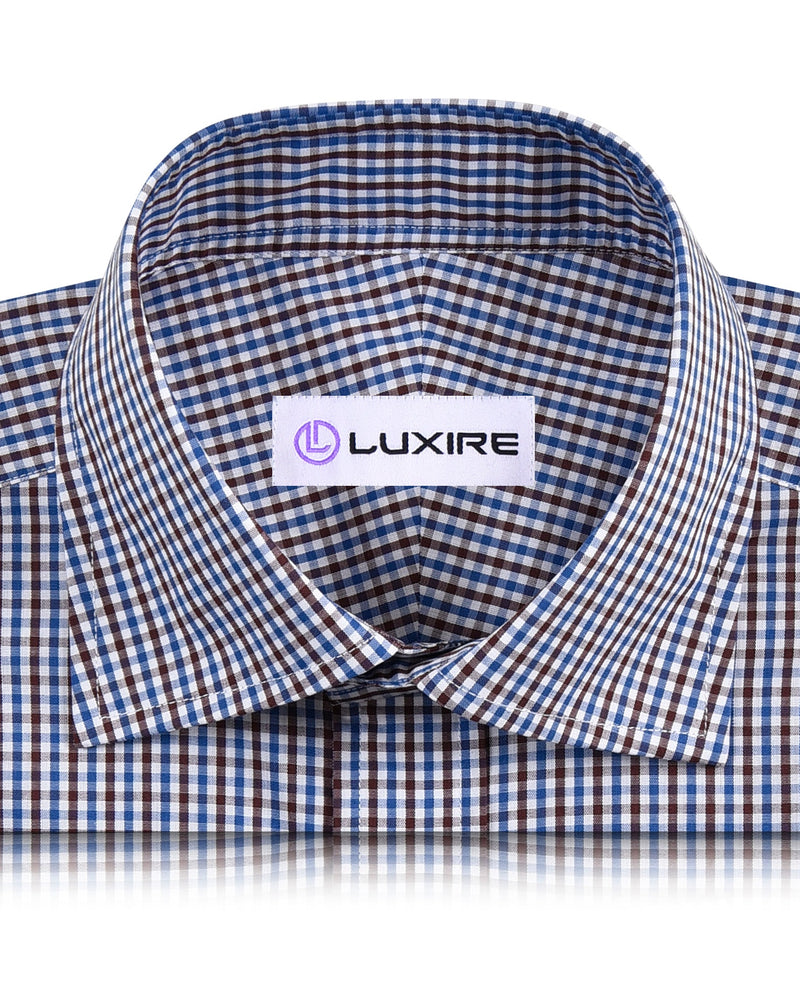 Blau-Braun-weiße Gingham-Karos