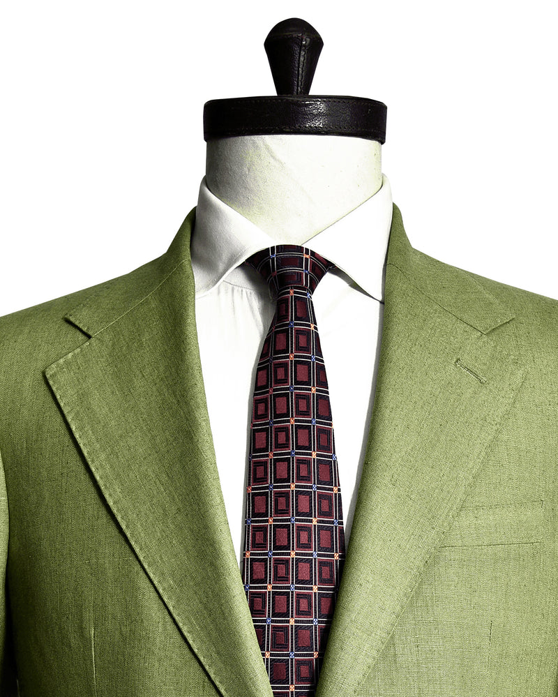 Veste en lin vert fougère