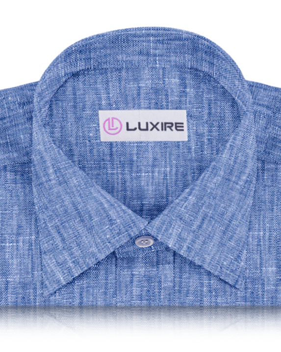 Chemise en lin bleu foncé