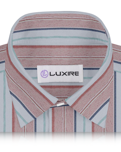 Linen: Blue Green Red Madras Stripes