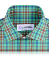 Grüner, rostblauer Tartan-Karo-Twill