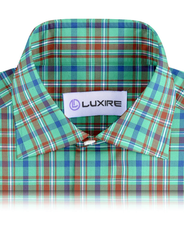 Grüner, rostblauer Tartan-Karo-Twill