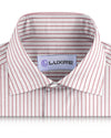 White Red Pin Stripes Linen
