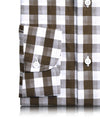 Braun-weiße Makro-Gingham-Karos