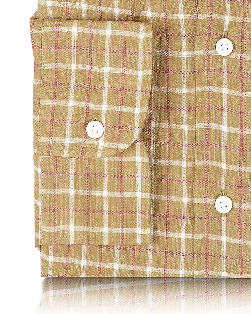 Khakirotes Tattersall-Leinen