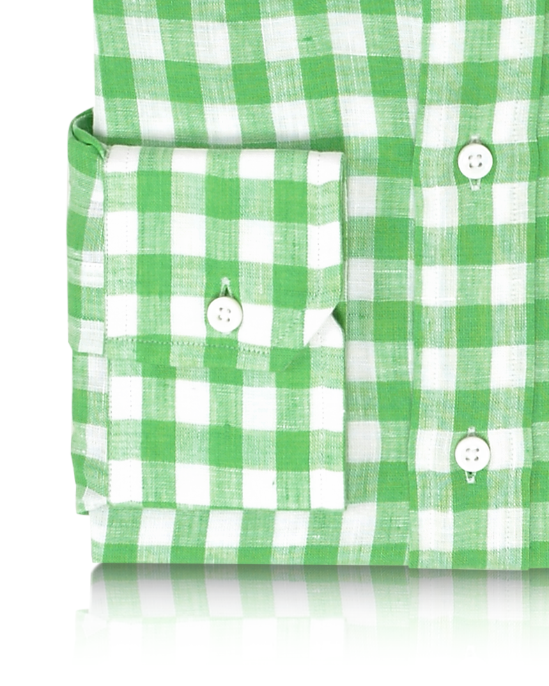 Leinen: Frühlingsgrün-weißer Gingham