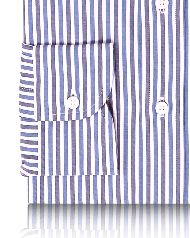 Brembana Hemd mit weißen und blauen Bonbonstreifen
