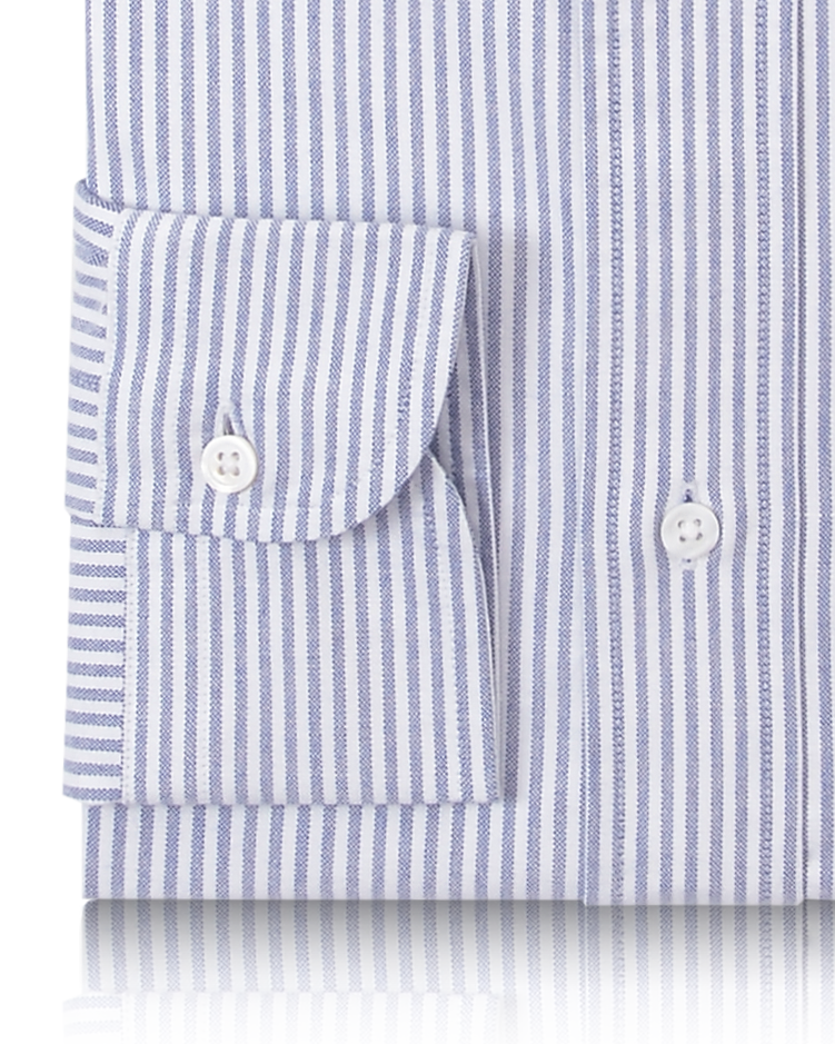 Business-Oxford-Hemd mit blauen Candy-Streifen