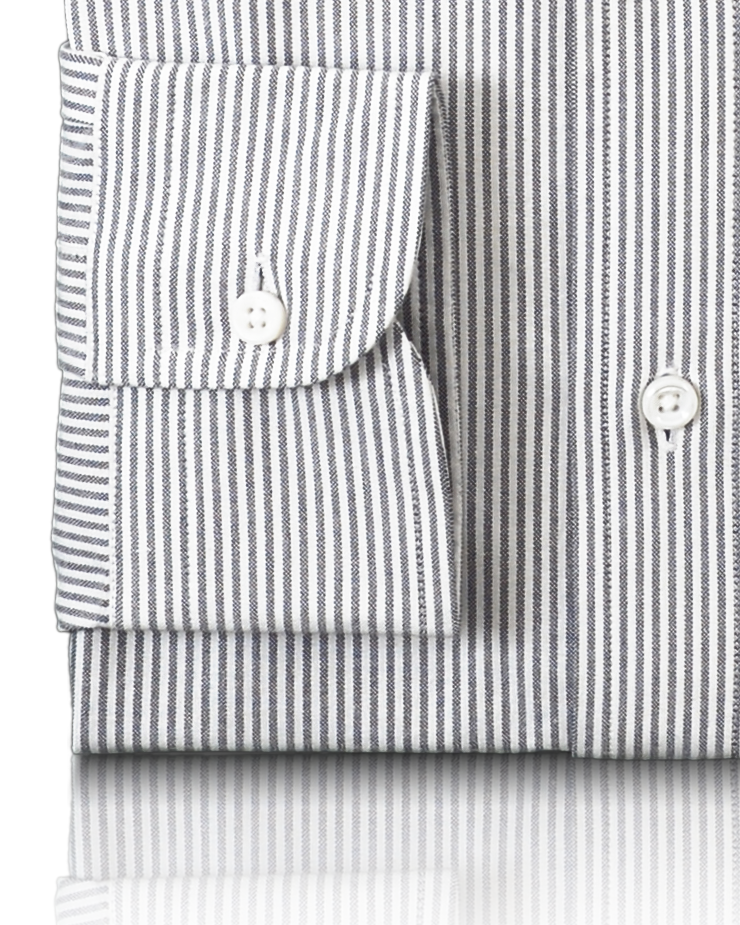 Schwarzes Kleid Streifen Oxford