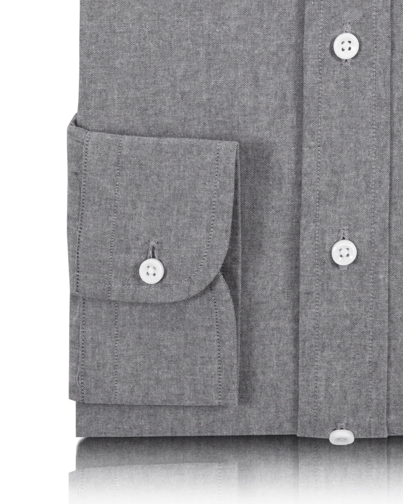 Grau meliertes Chambray-Hemd