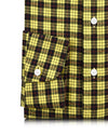 Gelber schwarzer Tattersall-Flanell
